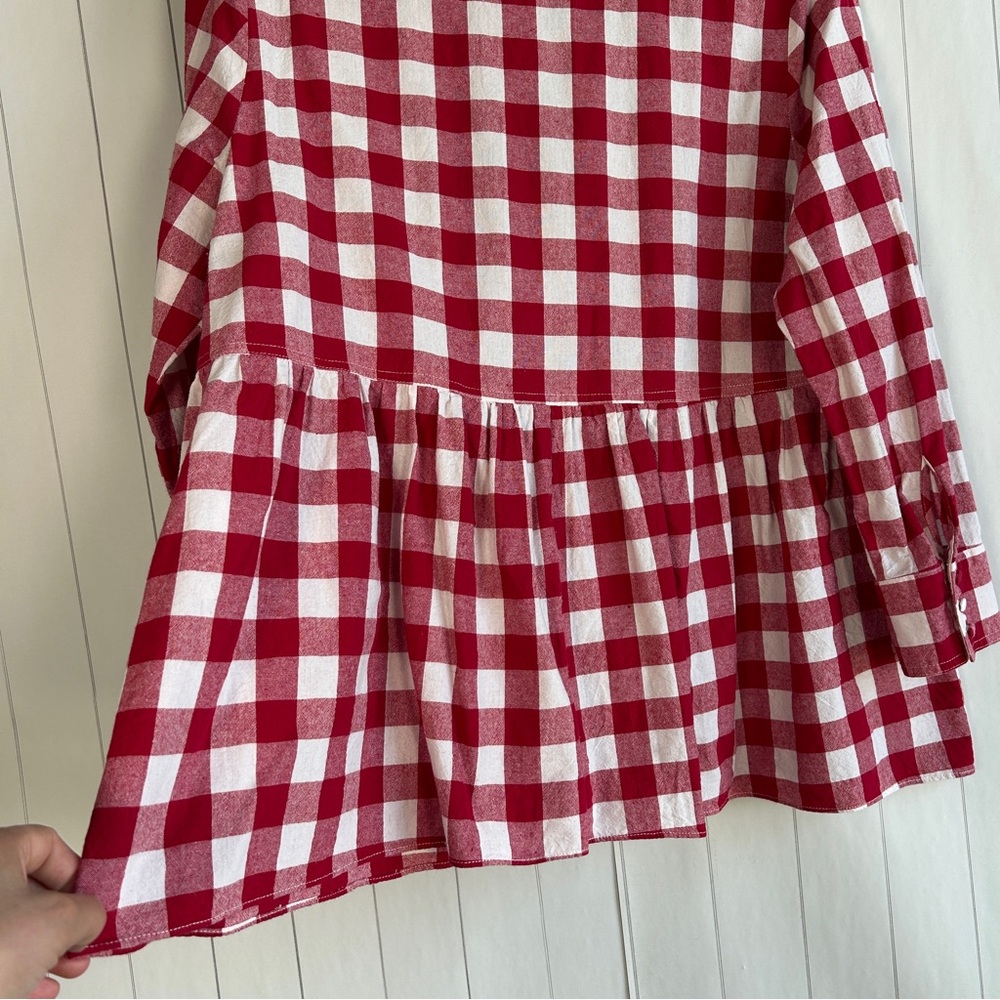 Tuckernuck Pomander Place size L Scarlett button down apple red gingham cotton - Picture 8 of 12